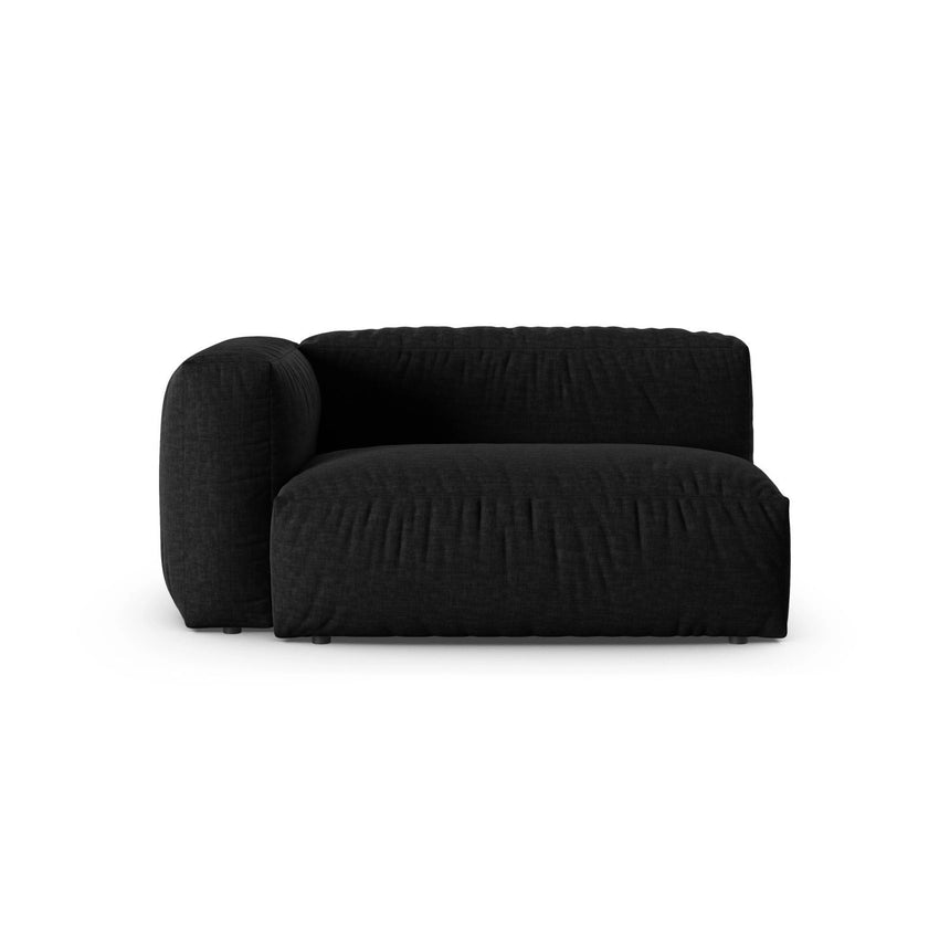 Martina Modulares Sofa Sitzelement, Linke Seite, Sitztiefe 90 cm, aus Strukturierter Stoff in Schwarz (Boston Black), 160x120 cm von Micadoni – Bild 1