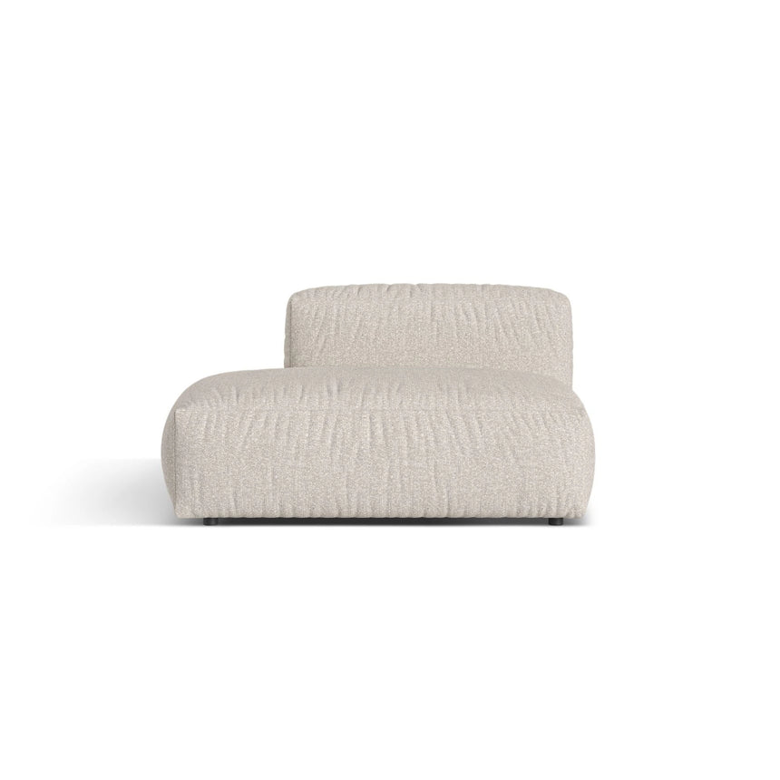 Martina Modulares Sofa Sitzelement, Linke Seite, aus Boucle in Beige (Monet Sand), 133x106 cm von Micadoni – Bild 1
