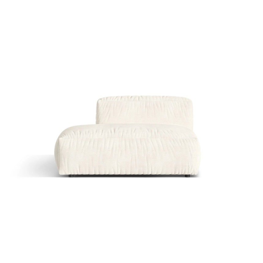 Martina Modulares Sofa Sitzelement, Linke Seite, aus Boucle in Elfenbein (Monet Nata), 133x106 cm von Micadoni – Bild 1
