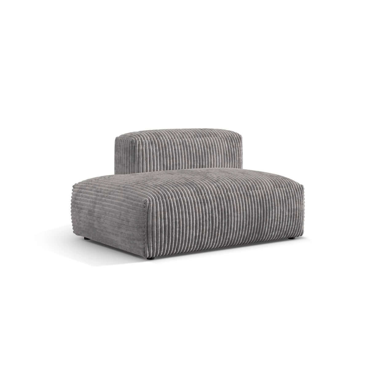 Martina Modulares Sofa Sitzelement, Linke Seite, aus Cord in Hellgrau (Tilia 86), 133x106 cm von Micadoni – Bild 3