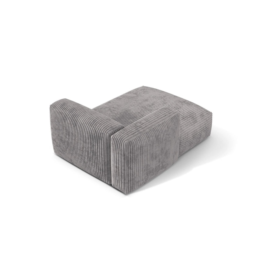 Martina Modulares Sofa Sitzelement, Linke Seite, aus Cord in Hellgrau (Tilia 86), 176x120 cm von Micadoni – Bild 4