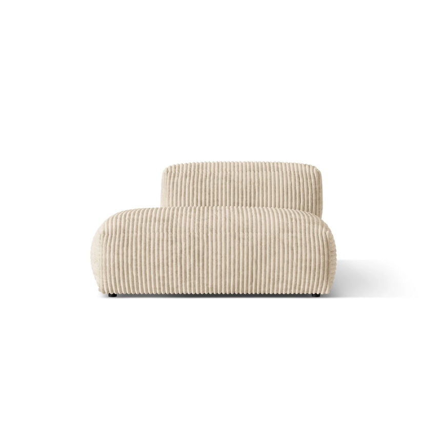 Martina Modulares Sofa Sitzelement, Linke Seite, aus Cord in Leichtes Beige (Tilia 03), 133x106 cm von Micadoni – Bild 1