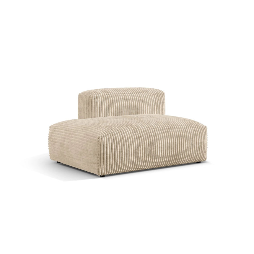 Martina Modulares Sofa Sitzelement, Linke Seite, aus Cord in Leichtes Beige (Tilia 03), 133x106 cm von Micadoni – Bild 3