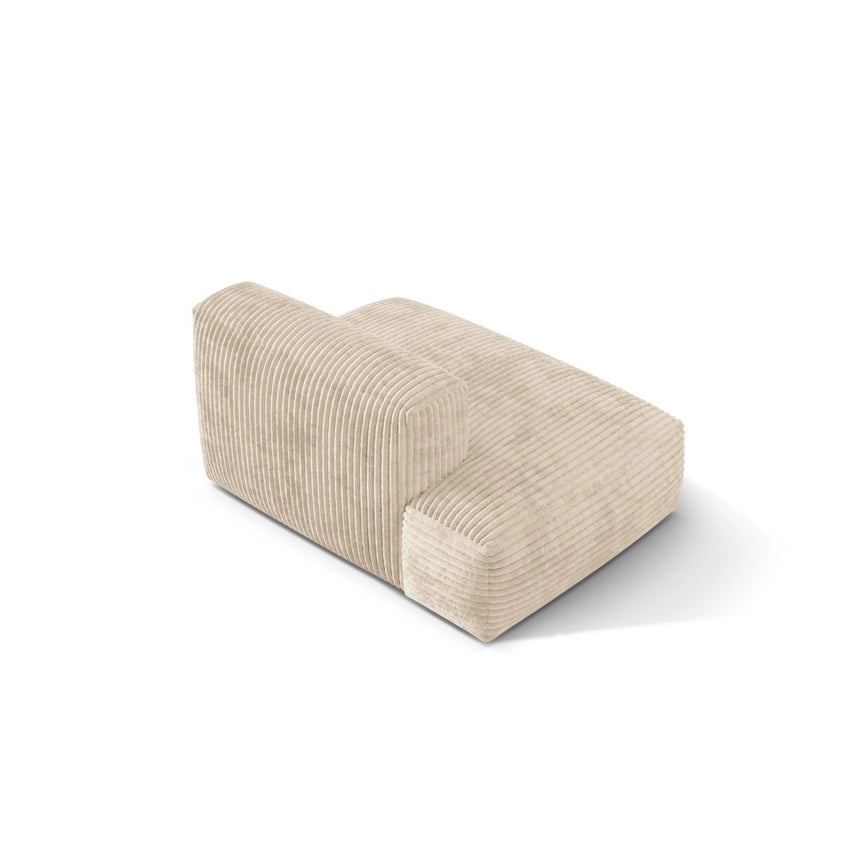 Martina Modulares Sofa Sitzelement, Linke Seite, aus Cord in Leichtes Beige (Tilia 03), 133x106 cm von Micadoni – Bild 4