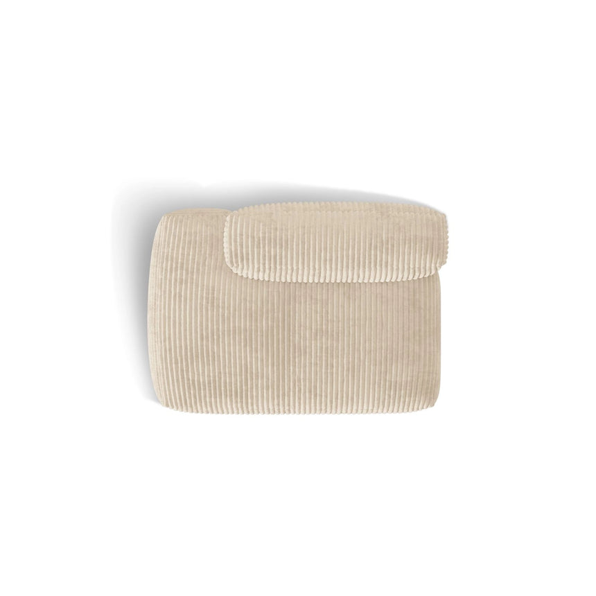 Martina Modulares Sofa Sitzelement, Linke Seite, aus Cord in Leichtes Beige (Tilia 03), 133x106 cm von Micadoni – Bild 5