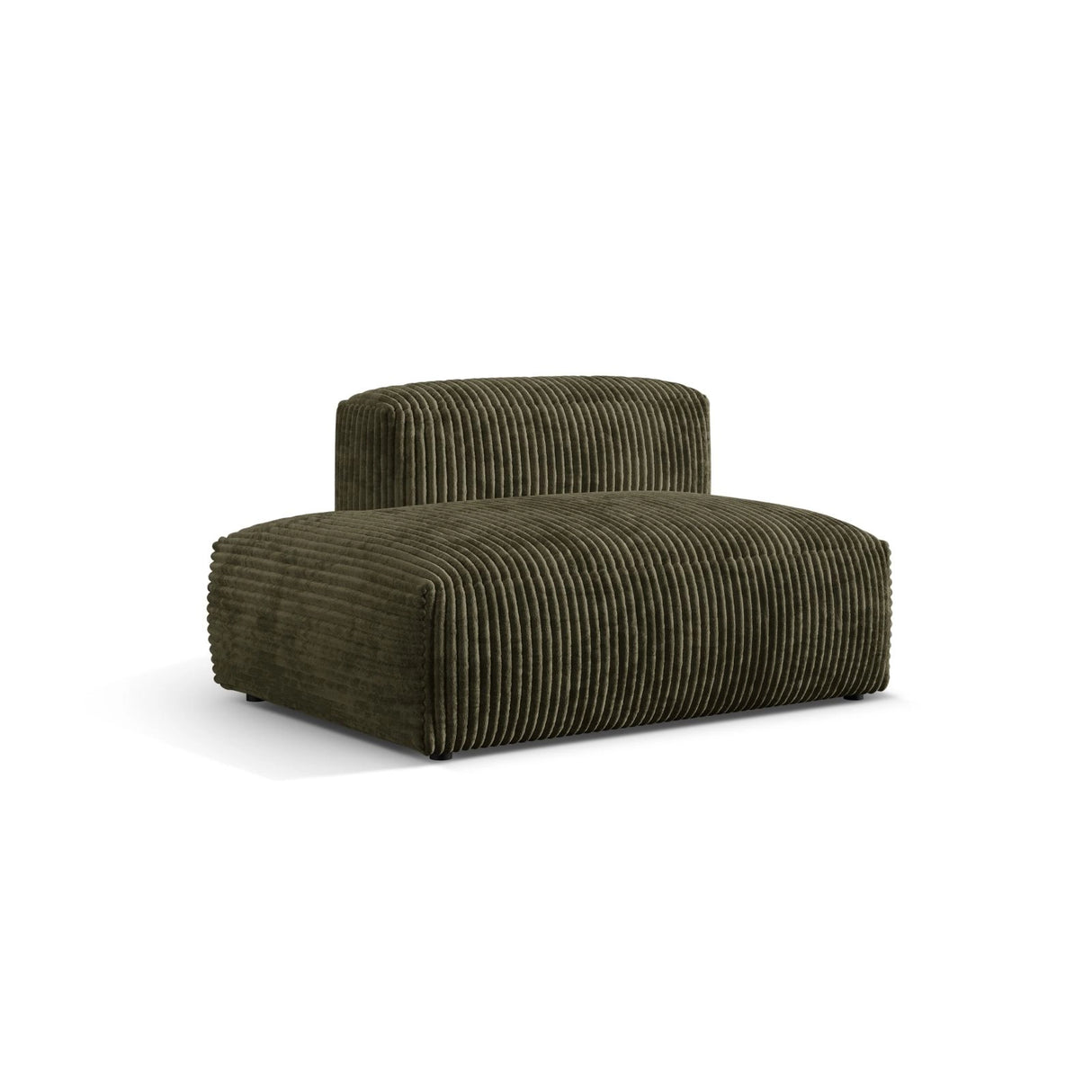 Martina Modulares Sofa Sitzelement, Linke Seite, aus Cord in Moosgrün (Tilia 37), 133x106 cm von Micadoni – Bild 3