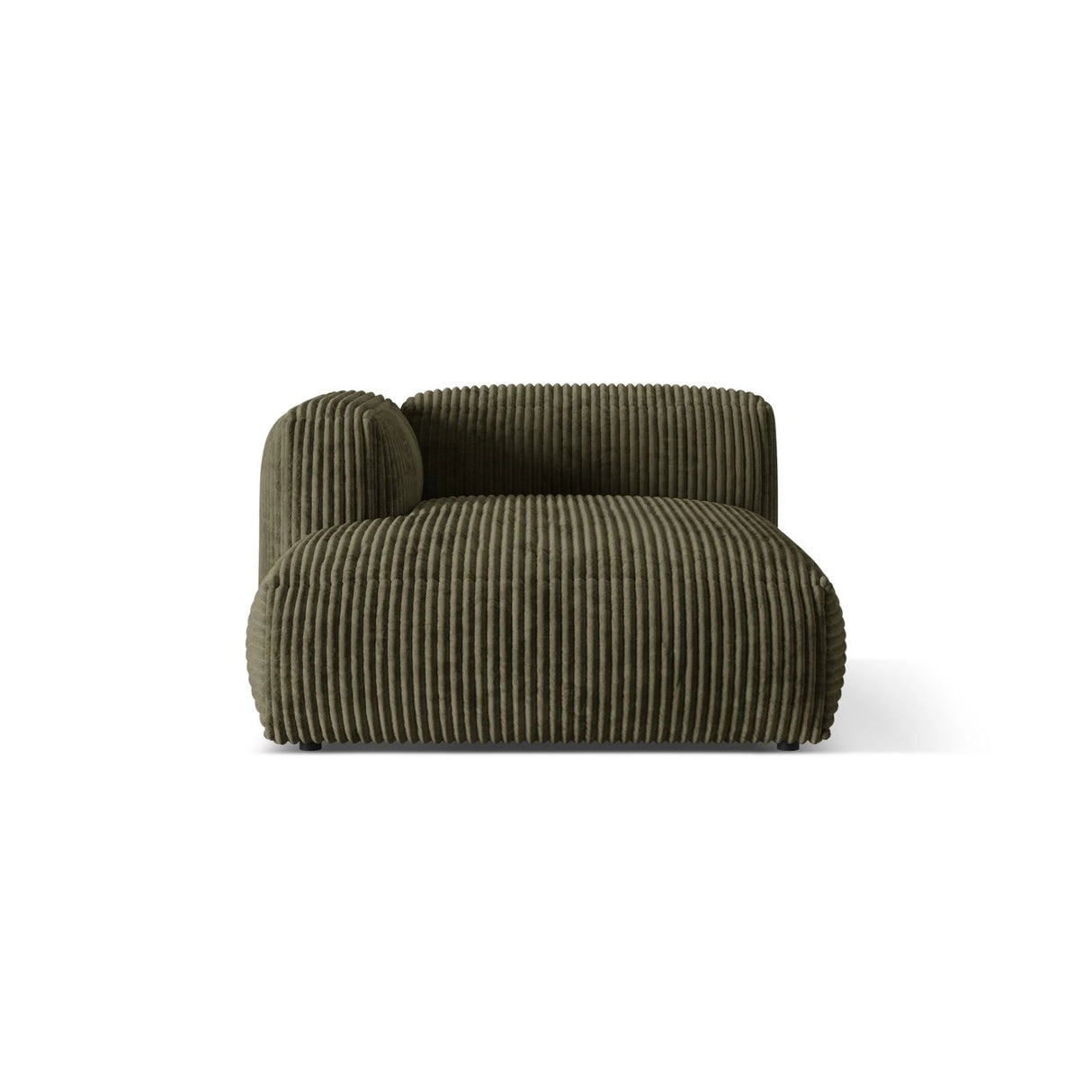 Martina Modulares Sofa Sitzelement, Linke Seite, aus Cord in Moosgrün (Tilia 37), 176x120 cm von Micadoni – Bild 1