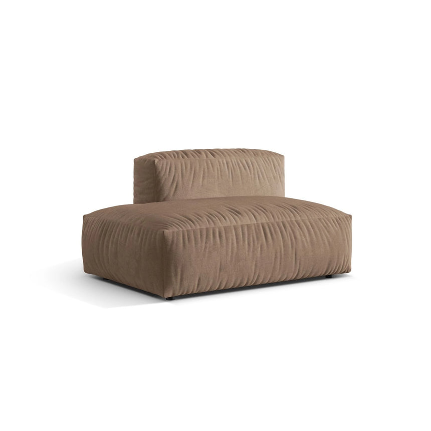 Martina Modulares Sofa Sitzelement, Linke Seite, aus Samt in Dunkelbeige (Vogue 3), 133x106 cm von Micadoni – Bild 3