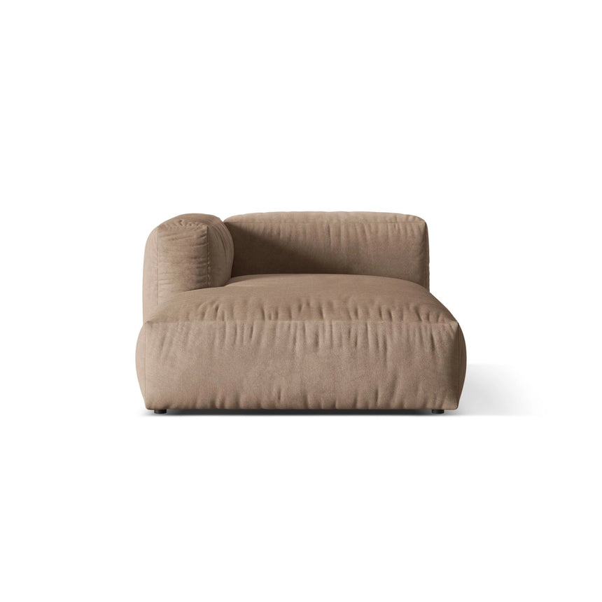 Martina Modulares Sofa Sitzelement, Linke Seite, aus Samt in Dunkelbeige (Vogue 3), 176x120 cm von Micadoni – Bild 1