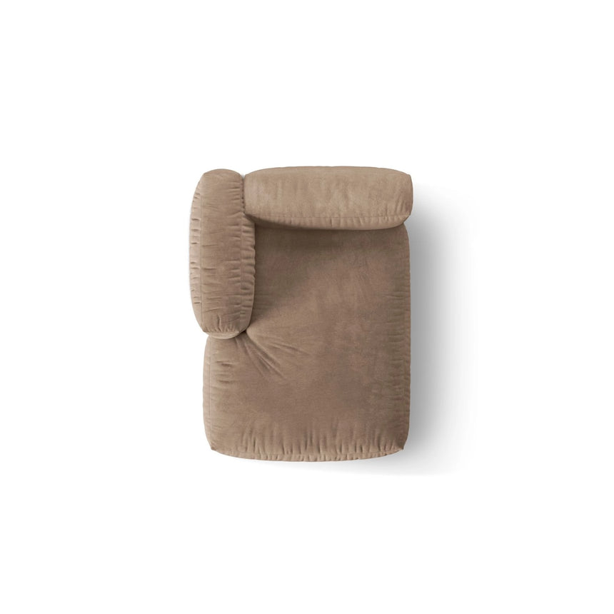 Martina Modulares Sofa Sitzelement, Linke Seite, aus Samt in Dunkelbeige (Vogue 3), 176x120 cm von Micadoni – Bild 5