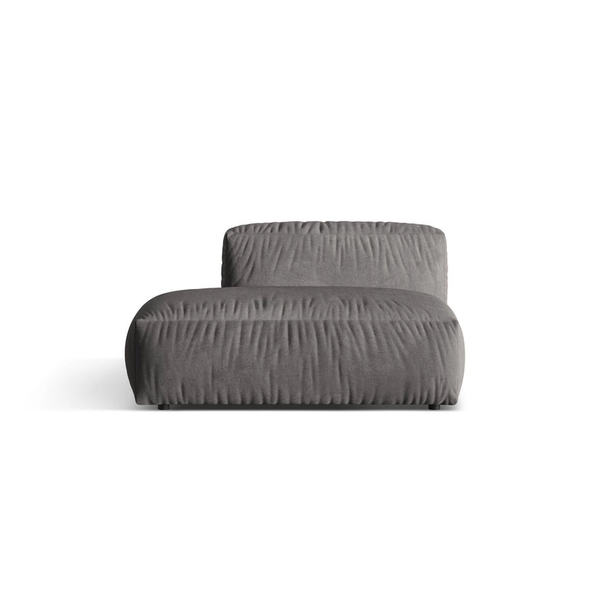 Martina Modulares Sofa Sitzelement, Linke Seite, aus Samt in Grau (Vogue 15), 133x106 cm von Micadoni – Bild 1