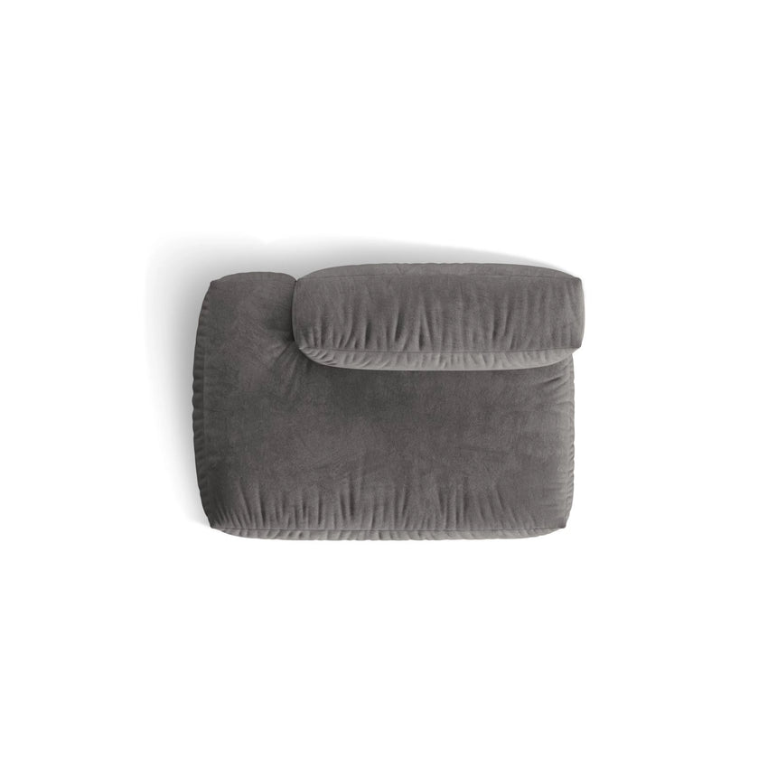 Martina Modulares Sofa Sitzelement, Linke Seite, aus Samt in Grau (Vogue 15), 133x106 cm von Micadoni – Bild 5