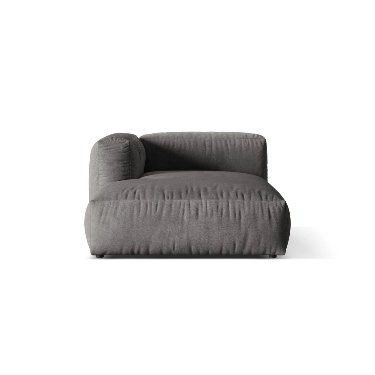 Martina Modulares Sofa Sitzelement, Linke Seite, aus Samt in Grau (Vogue 15), 176x120 cm von Micadoni – Bild 1