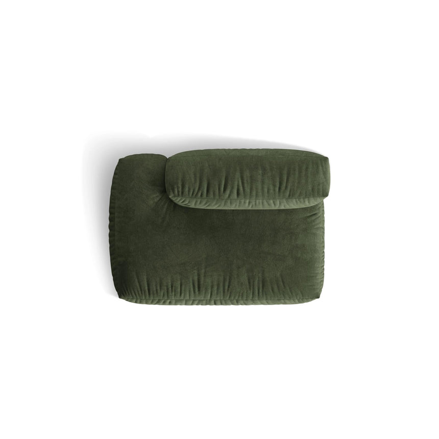 Martina Modulares Sofa Sitzelement, Linke Seite, aus Samt in Grün (Vogue 11), 133x106 cm von Micadoni – Bild 5