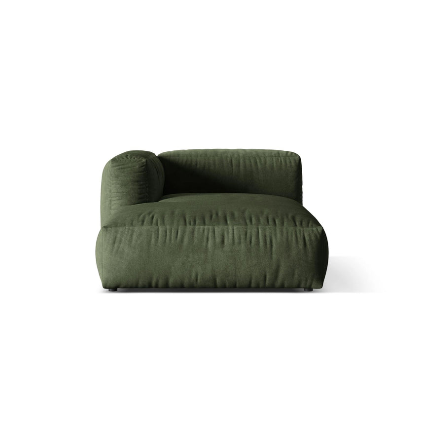 Martina Modulares Sofa Sitzelement, Linke Seite, aus Samt in Grün (Vogue 11), 176x120 cm von Micadoni – Bild 1