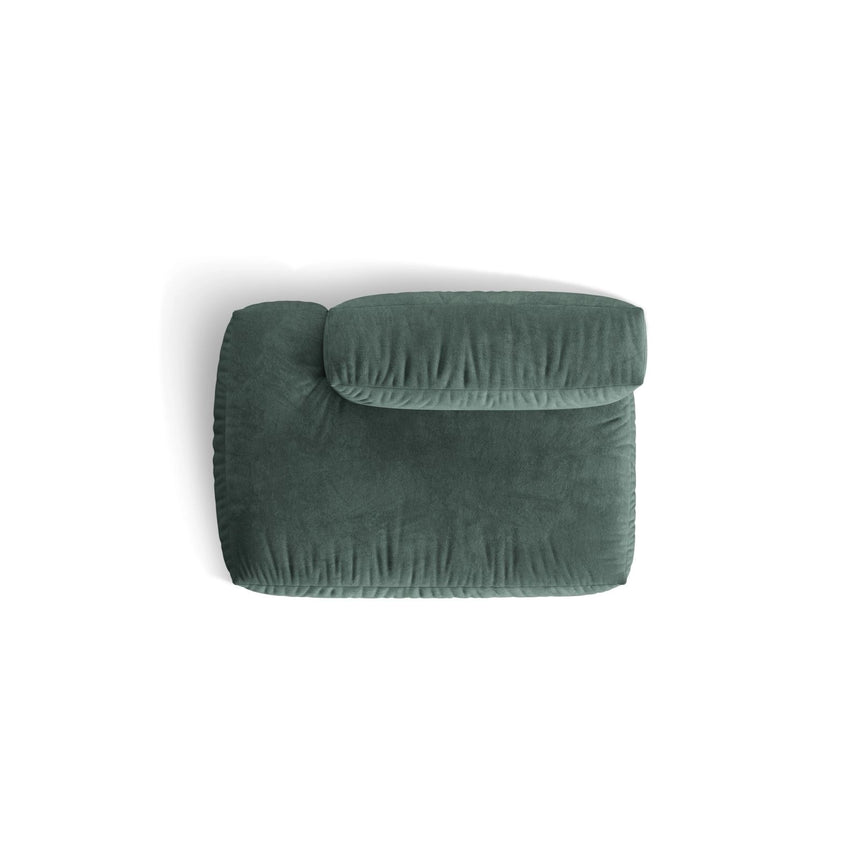Martina Modulares Sofa Sitzelement, Linke Seite, aus Samt in Petrol (Vogue 12), 133x106 cm von Micadoni – Bild 5