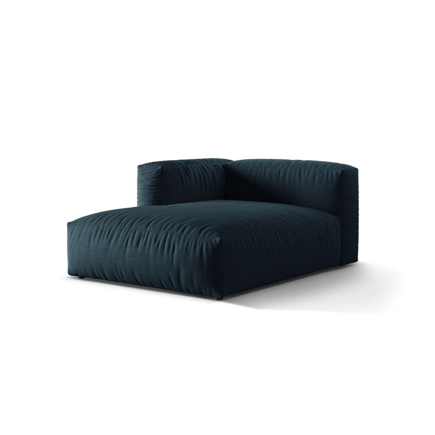 Martina Modulares Sofa Sitzelement, Linke Seite, aus Strukturierter Stoff in Blau Jeans (Boston Ocean), 176x120 cm von Micadoni – Bild 3
