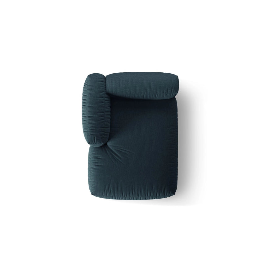 Martina Modulares Sofa Sitzelement, Linke Seite, aus Strukturierter Stoff in Blau Jeans (Boston Ocean), 176x120 cm von Micadoni – Bild 5