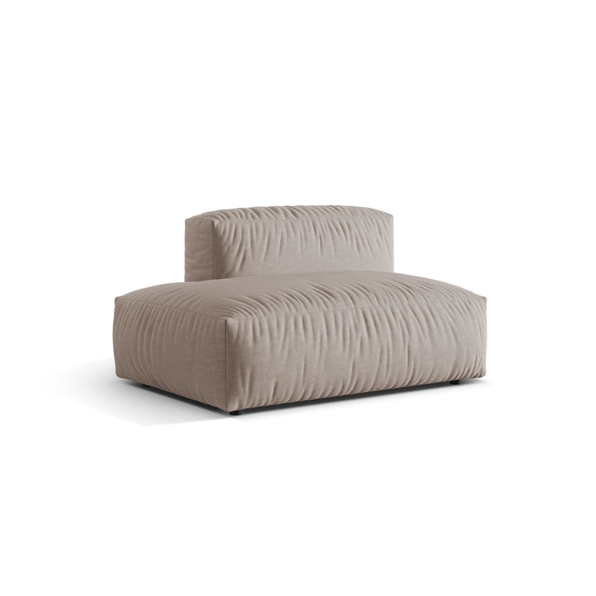 Martina Modulares Sofa Sitzelement, Linke Seite, aus Strukturierter Stoff in Dunkelbeige (Boston Trufa), 133x106 cm von Micadoni – Bild 3