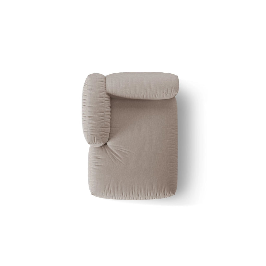 Martina Modulares Sofa Sitzelement, Linke Seite, aus Strukturierter Stoff in Dunkelbeige (Boston Trufa), 176x120 cm von Micadoni – Bild 5