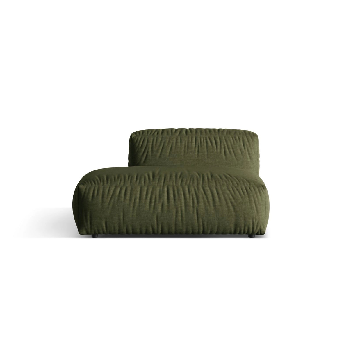 Martina Modulares Sofa Sitzelement, Linke Seite, aus Strukturierter Stoff in Grün (Boston Forest), 133x106 cm von Micadoni – Bild 1