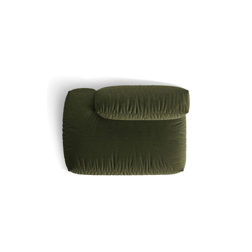 Martina Modulares Sofa Sitzelement, Linke Seite, aus Strukturierter Stoff in Grün (Boston Forest), 133x106 cm von Micadoni – Bild 5
