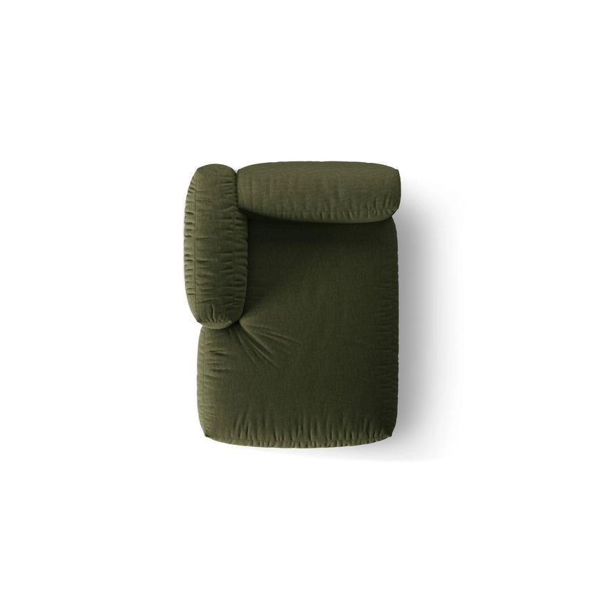 Martina Modulares Sofa Sitzelement, Linke Seite, aus Strukturierter Stoff in Grün (Boston Forest), 176x120 cm von Micadoni – Bild 5