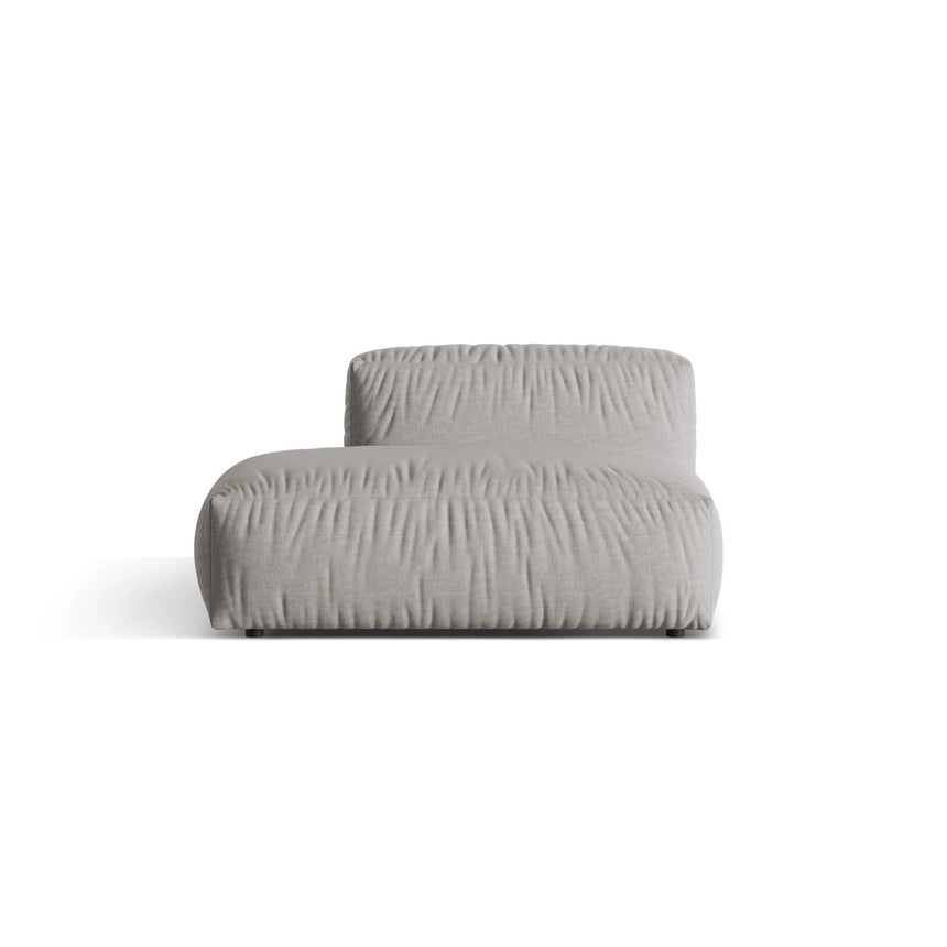 Martina Modulares Sofa Sitzelement, Linke Seite, aus Strukturierter Stoff in Hellgrau (Boston Light Grey), 133x106 cm von Micadoni – Bild 1