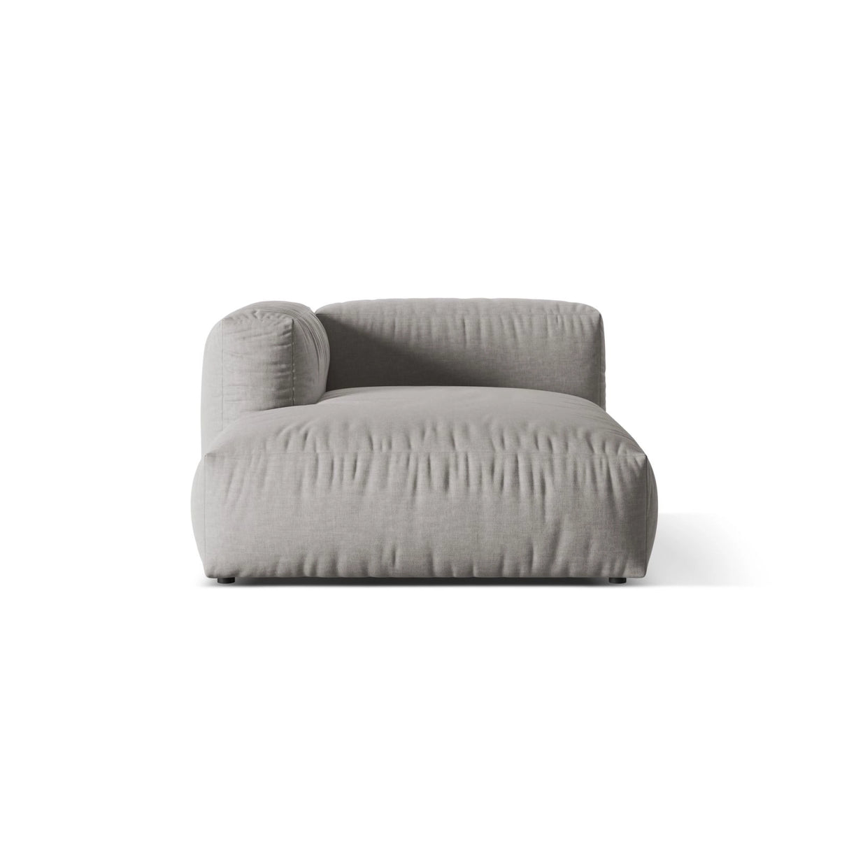 Martina Modulares Sofa Sitzelement, Linke Seite, aus Strukturierter Stoff in Hellgrau (Boston Light Grey), 176x120 cm von Micadoni – Bild 1