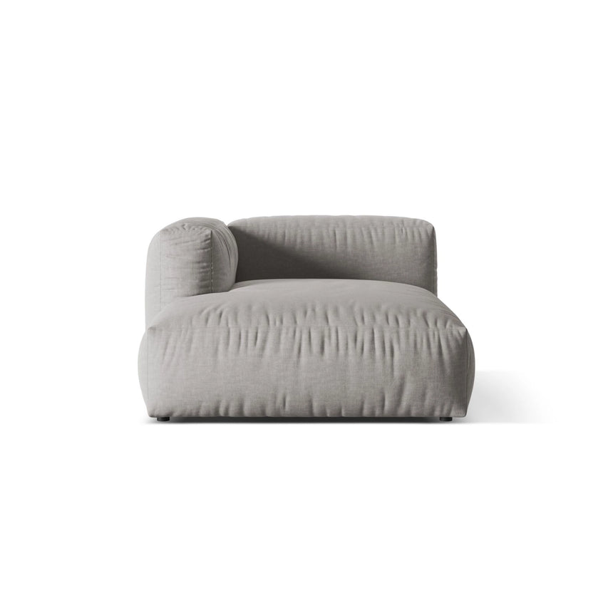 Martina Modulares Sofa Sitzelement, Linke Seite, aus Strukturierter Stoff in Hellgrau (Boston Light Grey), 176x120 cm von Micadoni – Bild 1