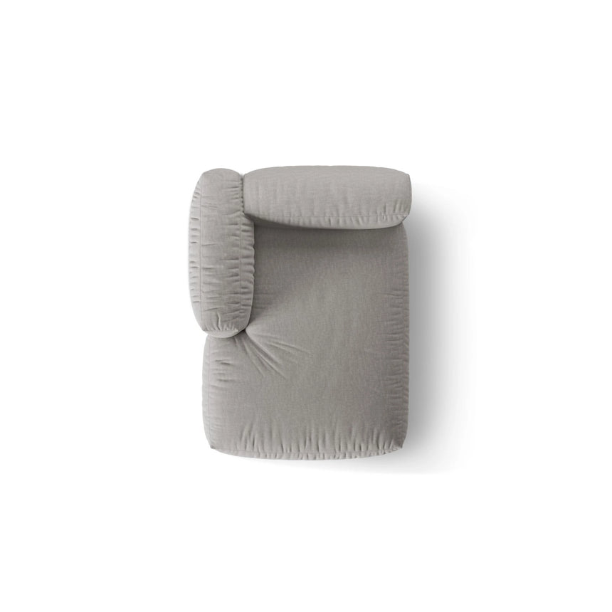 Martina Modulares Sofa Sitzelement, Linke Seite, aus Strukturierter Stoff in Hellgrau (Boston Light Grey), 176x120 cm von Micadoni – Bild 5