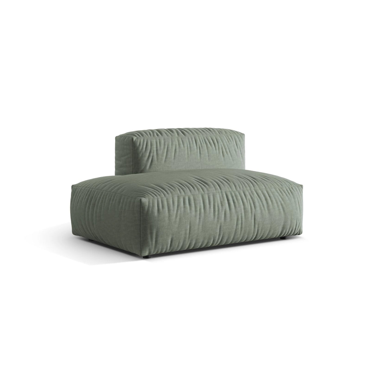 Martina Modulares Sofa Sitzelement, Linke Seite, aus Strukturierter Stoff in Moosgrün (Boston Water Green), 133x106 cm von Micadoni – Bild 3