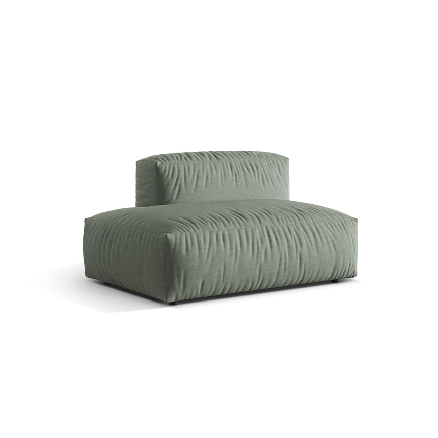 Martina Modulares Sofa Sitzelement, Linke Seite, aus Strukturierter Stoff in Moosgrün (Boston Water Green), 133x106 cm von Micadoni – Bild 3