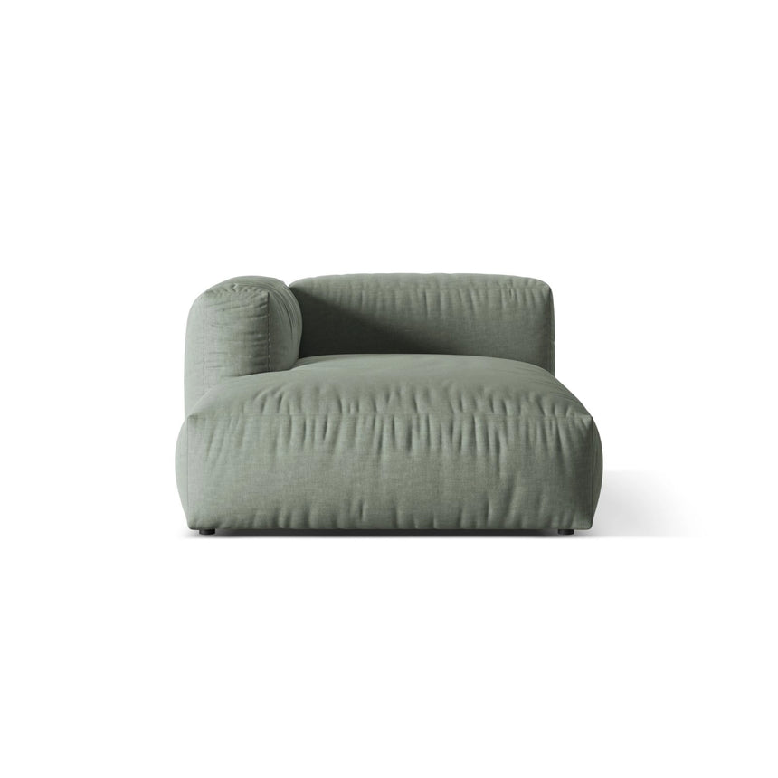 Martina Modulares Sofa Sitzelement, Linke Seite, aus Strukturierter Stoff in Moosgrün (Boston Water Green), 176x120 cm von Micadoni – Bild 1
