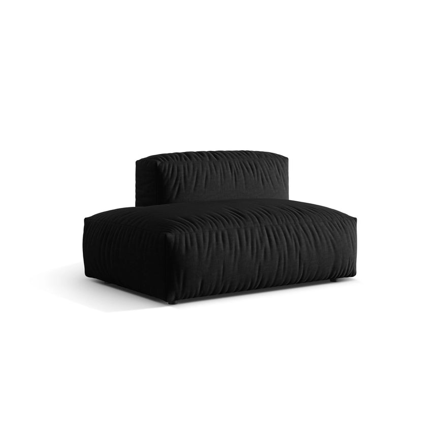 Martina Modulares Sofa Sitzelement, Linke Seite, aus Strukturierter Stoff in Schwarz (Boston Black), 133x106 cm von Micadoni – Bild 3