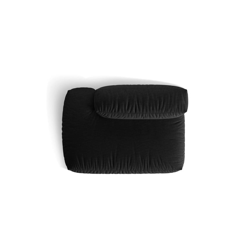 Martina Modulares Sofa Sitzelement, Linke Seite, aus Strukturierter Stoff in Schwarz (Boston Black), 133x106 cm von Micadoni – Bild 5