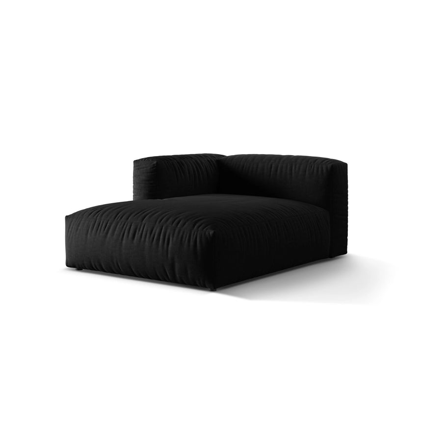 Martina Modulares Sofa Sitzelement, Linke Seite, aus Strukturierter Stoff in Schwarz (Boston Black), 176x120 cm von Micadoni – Bild 3