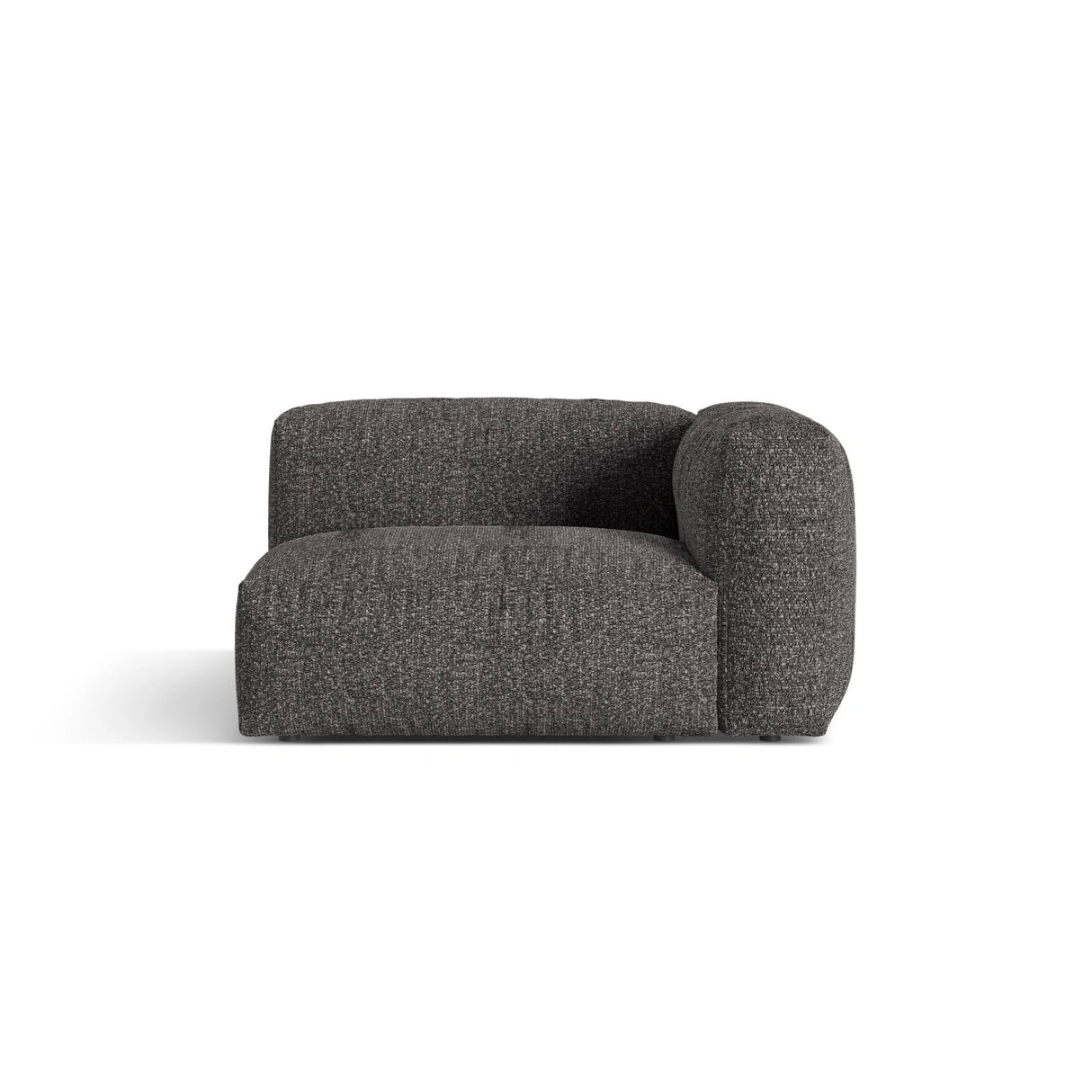 Martina Modulares Sofa Sitzelement, Rechte Seite, Sitztiefe 76 cm, aus Boucle in Anthrazit (Monet Anthracite), 120x106 cm von Micadoni – Bild 1