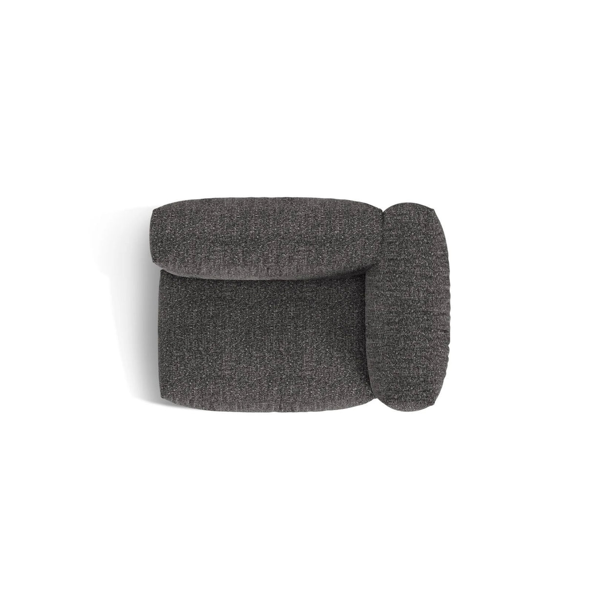 Martina Modulares Sofa Sitzelement, Rechte Seite, Sitztiefe 76 cm, aus Boucle in Anthrazit (Monet Anthracite), 120x106 cm von Micadoni – Bild 5