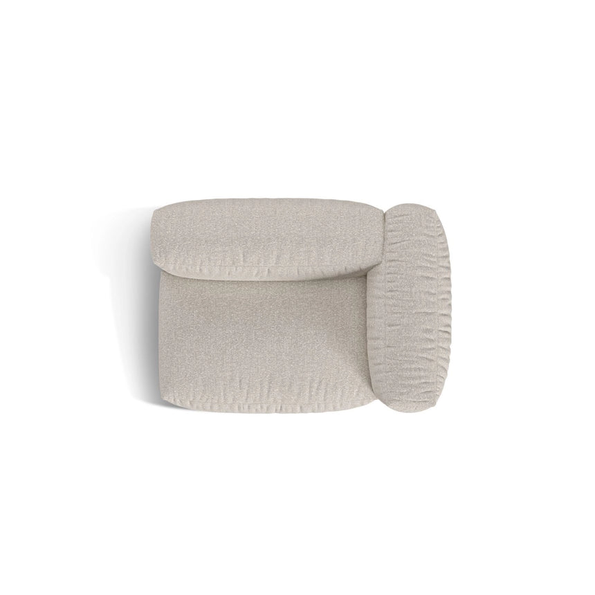 Martina Modulares Sofa Sitzelement, Rechte Seite, Sitztiefe 76 cm, aus Boucle in Beige (Monet Sand), 120x106 cm von Micadoni – Bild 5
