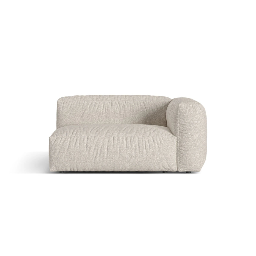 Martina Modulares Sofa Sitzelement, Rechte Seite, Sitztiefe 76 cm, aus Boucle in Beige (Monet Sand), 160x106 cm von Micadoni – Bild 1