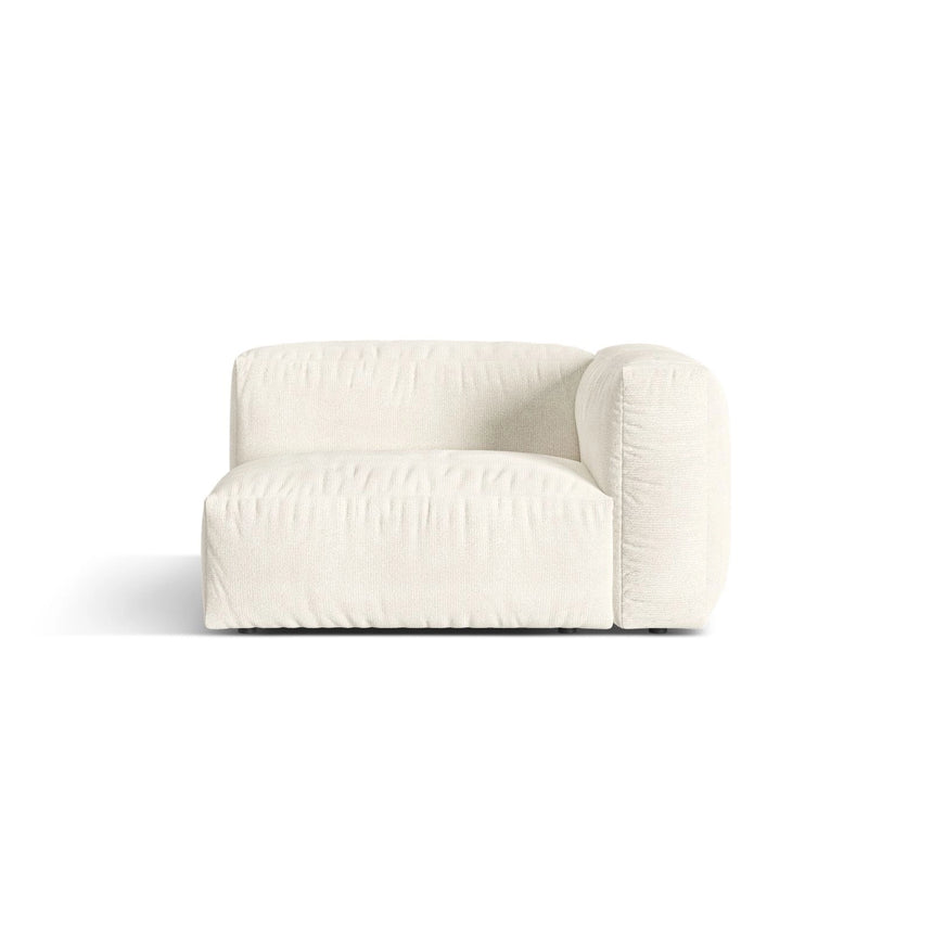 Martina Modulares Sofa Sitzelement, Rechte Seite, Sitztiefe 76 cm, aus Boucle in Elfenbein (Monet Nata), 120x106 cm von Micadoni – Bild 1