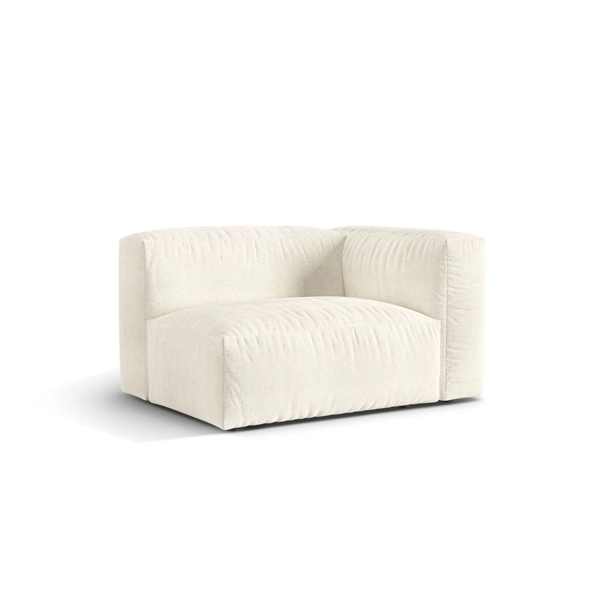 Martina Modulares Sofa Sitzelement, Rechte Seite, Sitztiefe 76 cm, aus Boucle in Elfenbein (Monet Nata), 120x106 cm von Micadoni – Bild 3
