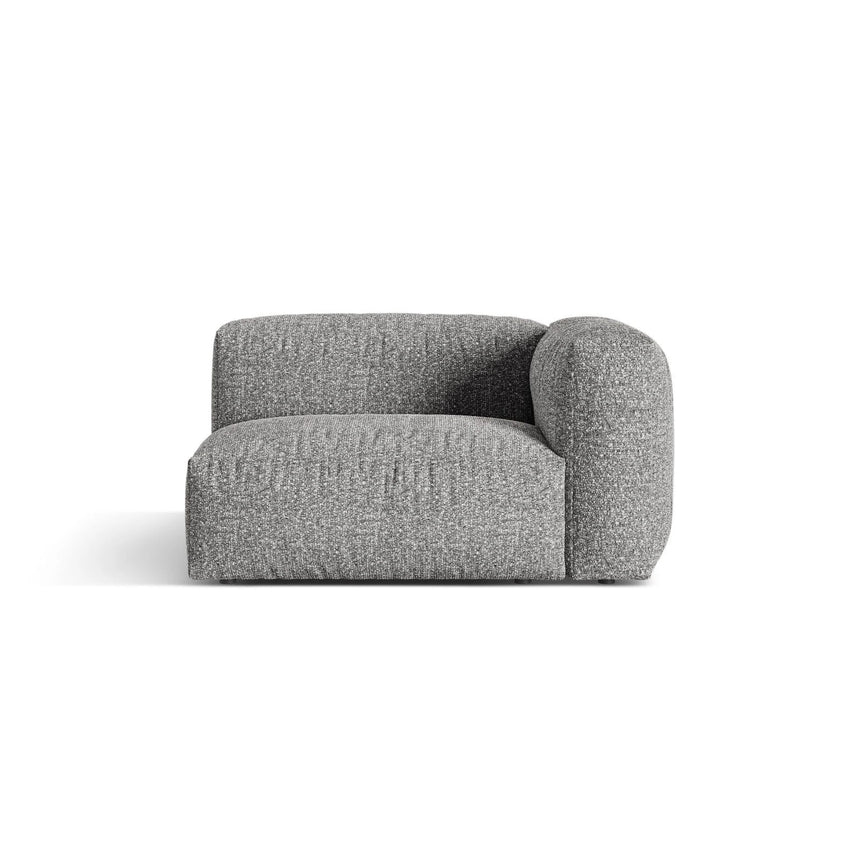 Martina Modulares Sofa Sitzelement, Rechte Seite, Sitztiefe 76 cm, aus Boucle in Graphit (Monet Graphite), 120x106 cm von Micadoni – Bild 1