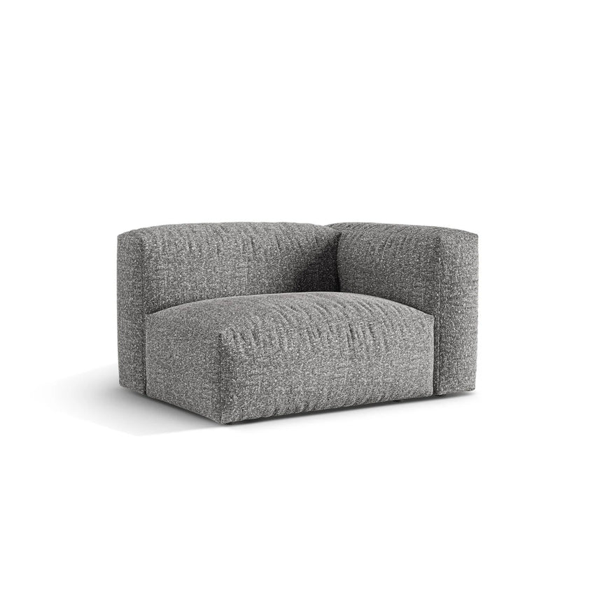 Martina Modulares Sofa Sitzelement, Rechte Seite, Sitztiefe 76 cm, aus Boucle in Graphit (Monet Graphite), 120x106 cm von Micadoni – Bild 3