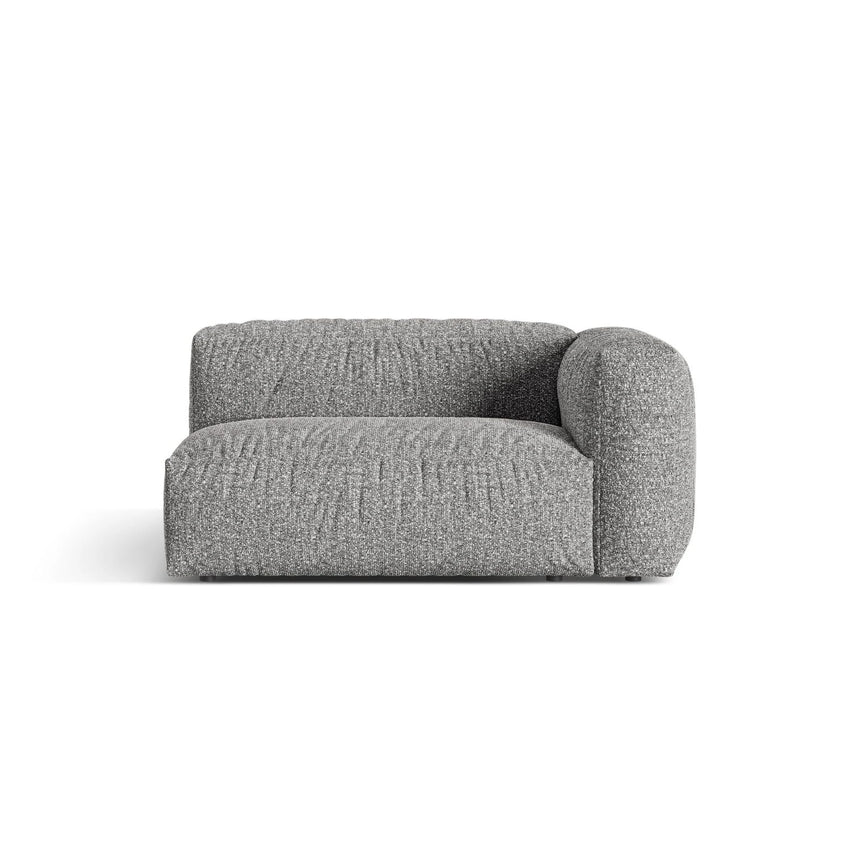 Martina Modulares Sofa Sitzelement, Rechte Seite, Sitztiefe 76 cm, aus Boucle in Graphit (Monet Graphite), 160x106 cm von Micadoni – Bild 1