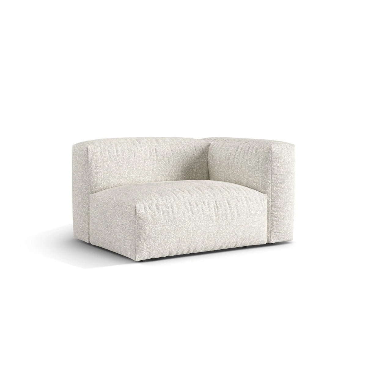 Martina Modulares Sofa Sitzelement, Rechte Seite, Sitztiefe 76 cm, aus Boucle in Grau Beige meliert (Monet Pearl), 120x106 cm von Micadoni – Bild 3