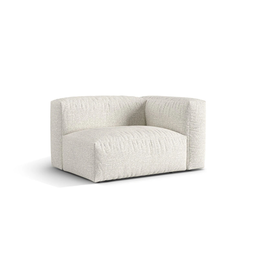Martina Modulares Sofa Sitzelement, Rechte Seite, Sitztiefe 76 cm, aus Boucle in Grau Beige meliert (Monet Pearl), 120x106 cm von Micadoni – Bild 3