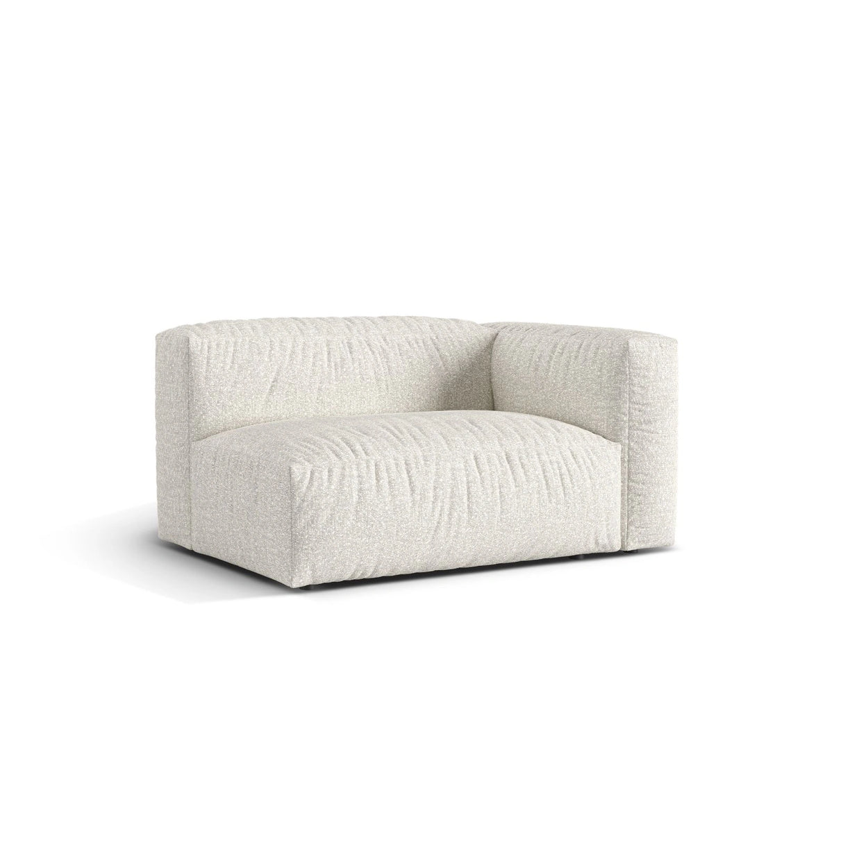 Martina Modulares Sofa Sitzelement, Rechte Seite, Sitztiefe 76 cm, aus Boucle in Grau Beige meliert (Monet Pearl), 160x106 cm von Micadoni – Bild 3