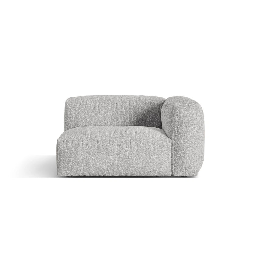 Martina Modulares Sofa Sitzelement, Rechte Seite, Sitztiefe 76 cm, aus Boucle in Silber (Monet Silver), 120x106 cm von Micadoni – Bild 1